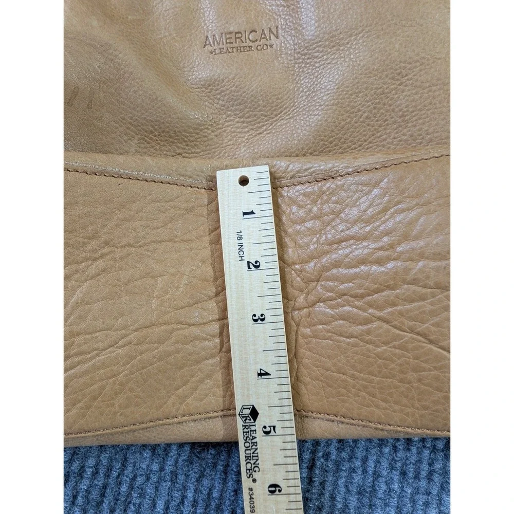 American Leather‎ Co Lenox Triple Entry Satchel Bag Purse Leather Cafe Latte